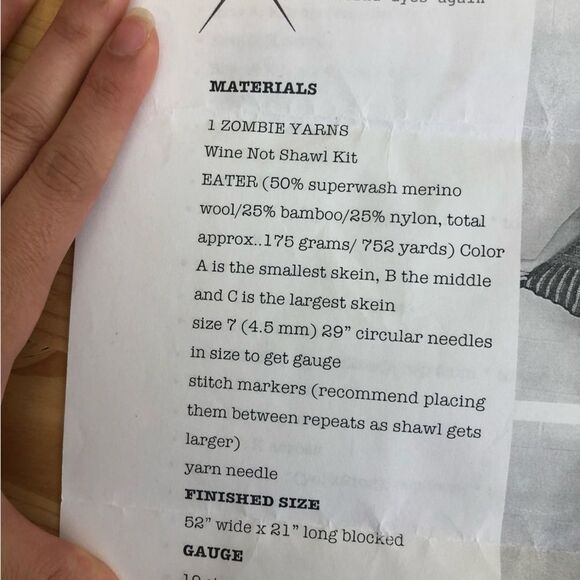 Zombie Yarns Wine Not Shawl Two (yarn and pattern) Knitting Wool Gray Multicolor - Picture 4 of 6